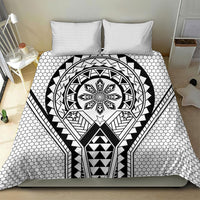 Philippines Batok Tribal Inspired Tattoo White Bedding Set LT05 - Polynesian Pride