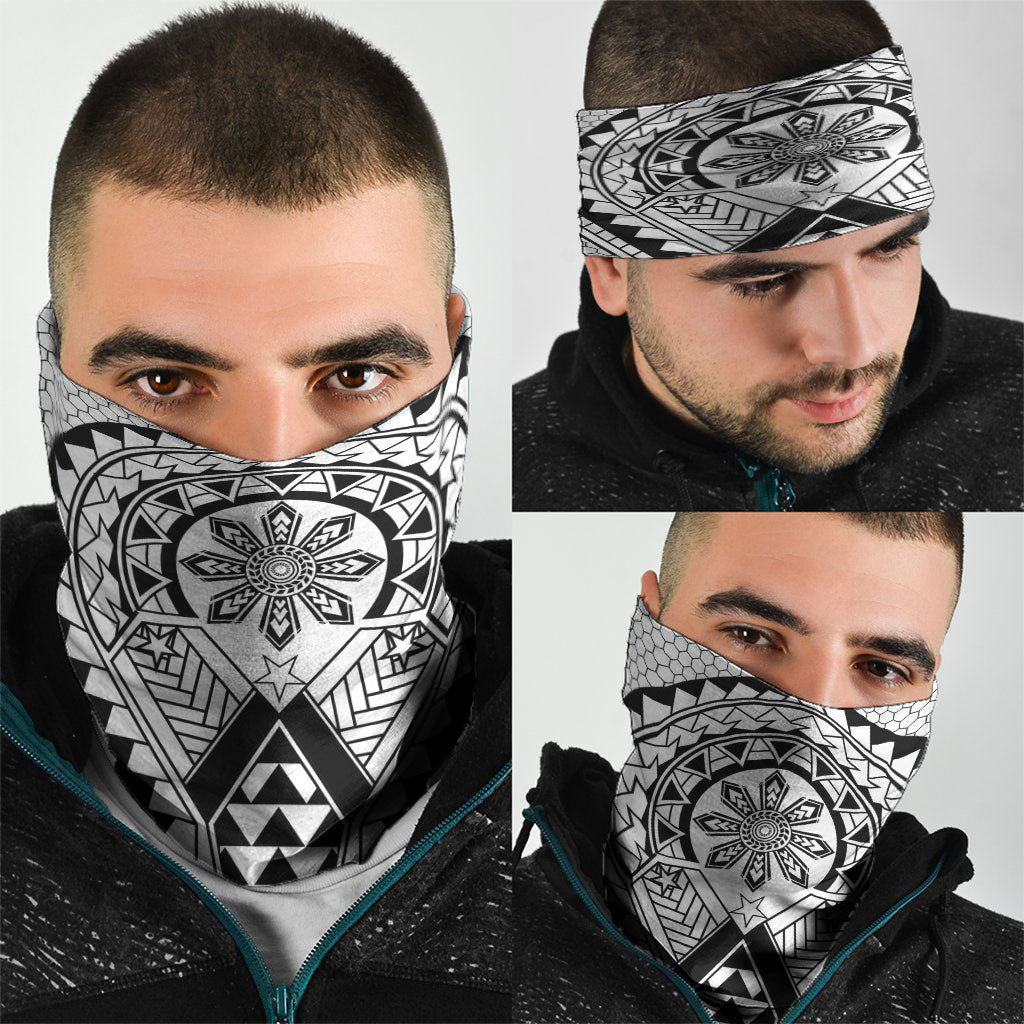 Philippines Batok Tribal Inspired Tattoo White Neck Gaiter LT05 - Polynesian Pride