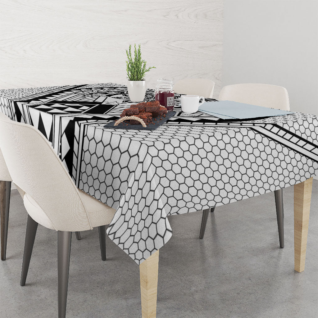 Philippines Batok Tribal Inspired Tattoo White Tablecloth LT05 - Polynesian Pride