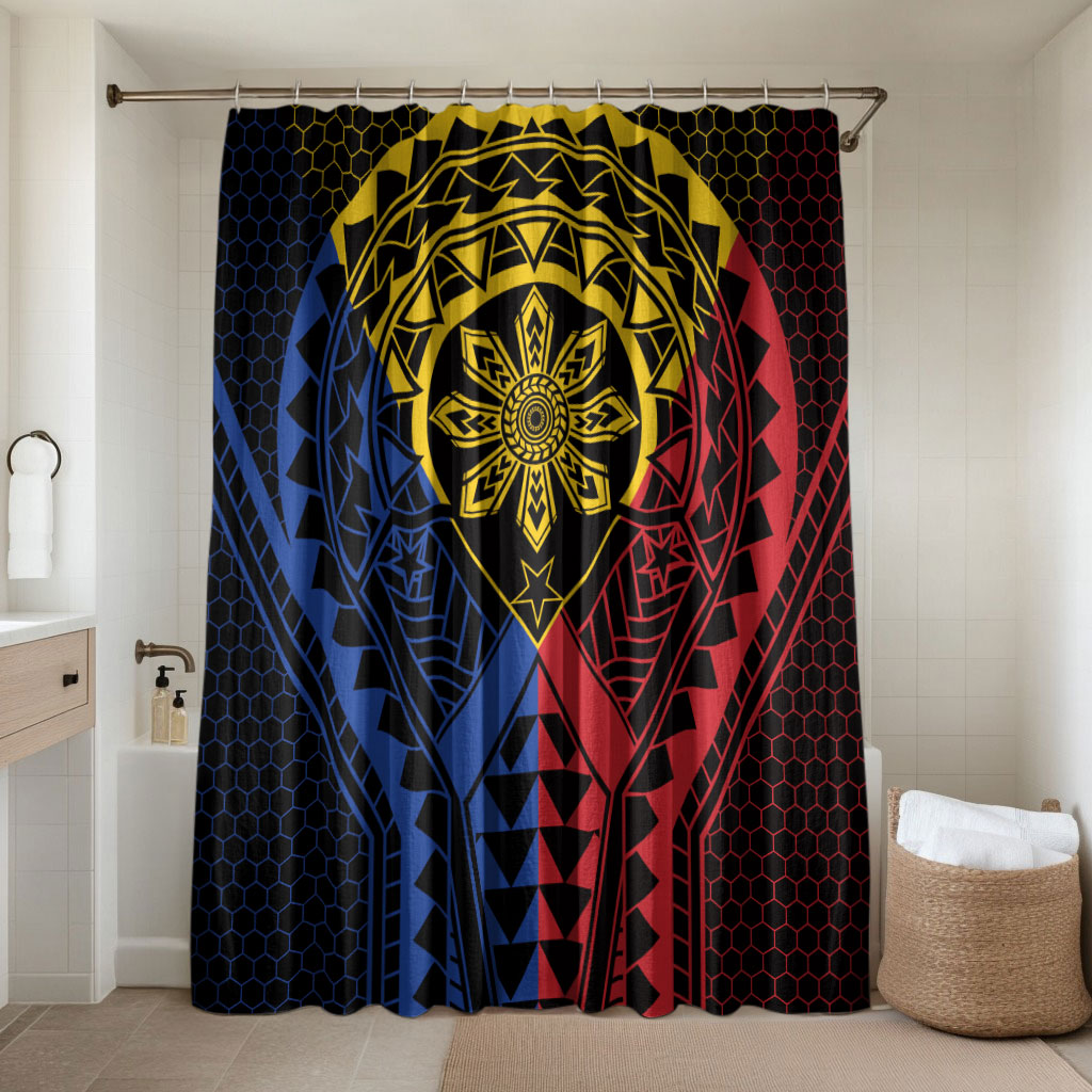 Philippines Batok Tribal Inspired Tattoo Bathroom Set LT05 Shower Curtain Only Multicolor - Polynesian Pride