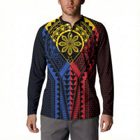 Philippines Batok Tribal Inspired Tattoo Button Sweatshirt LT05 - Polynesian Pride