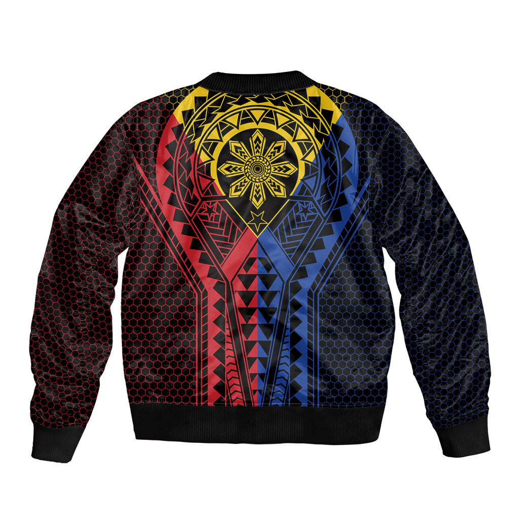 Philippines Batok Tribal Inspired Tattoo Sleeve Zip Bomber Jacket LT05 - Polynesian Pride