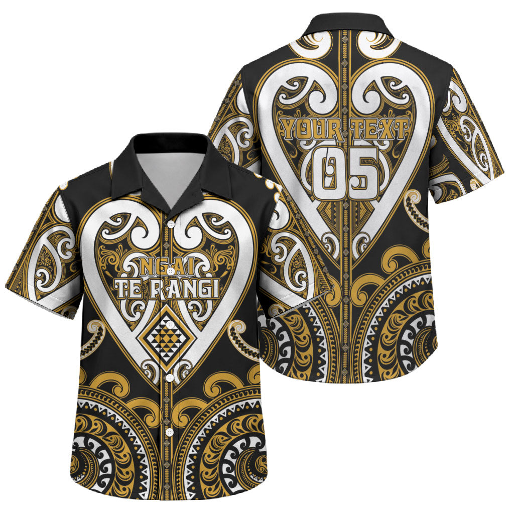 Custom Aotearoa Ngai Te Rangi Family Matching Summer Maxi Dress and Hawaiian Shirt Maori Tribal Pattern LT05 Son's Shirt Gold - Polynesian Pride