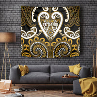 Aotearoa Ngai Te Rangi Tapestry Maori Tribal Pattern LT05 Gold - Polynesian Pride
