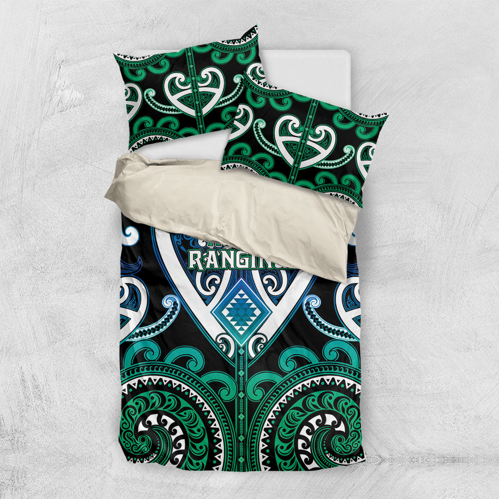 Aotearoa Ngati Ranginui Bedding Set Maori Tribal Pattern LT05 US Twin 172cm x 218cm Cyan - Polynesian Pride