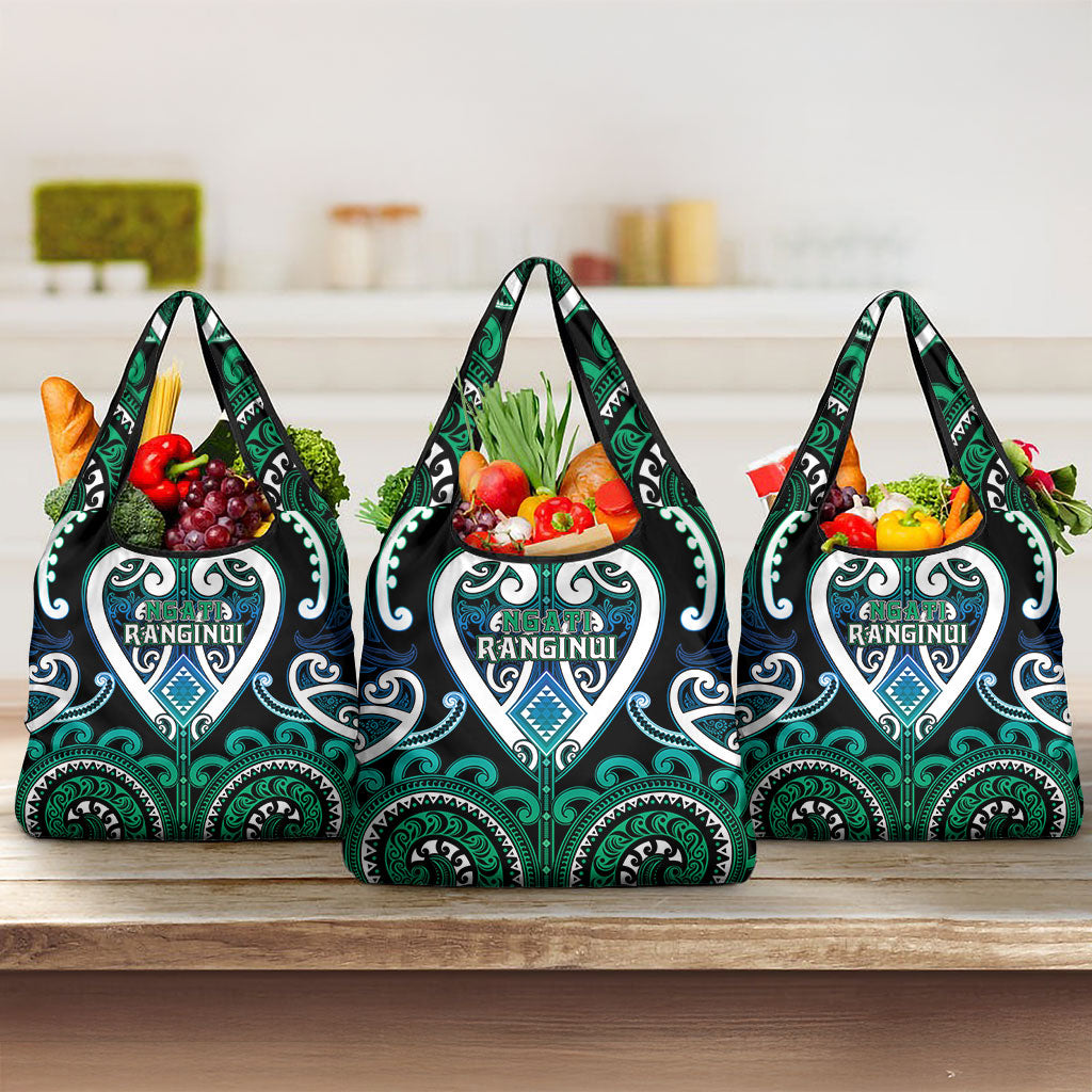 Aotearoa Ngati Ranginui Grocery Bag Maori Tribal Pattern LT05 3-pack One Size Cyan - Polynesian Pride