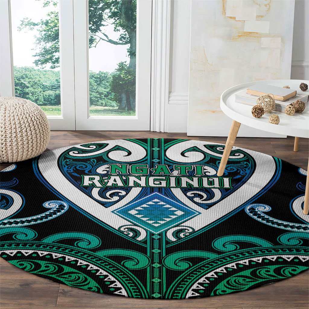 Aotearoa Ngati Ranginui Round Carpet Maori Tribal Pattern LT05 - Polynesian Pride