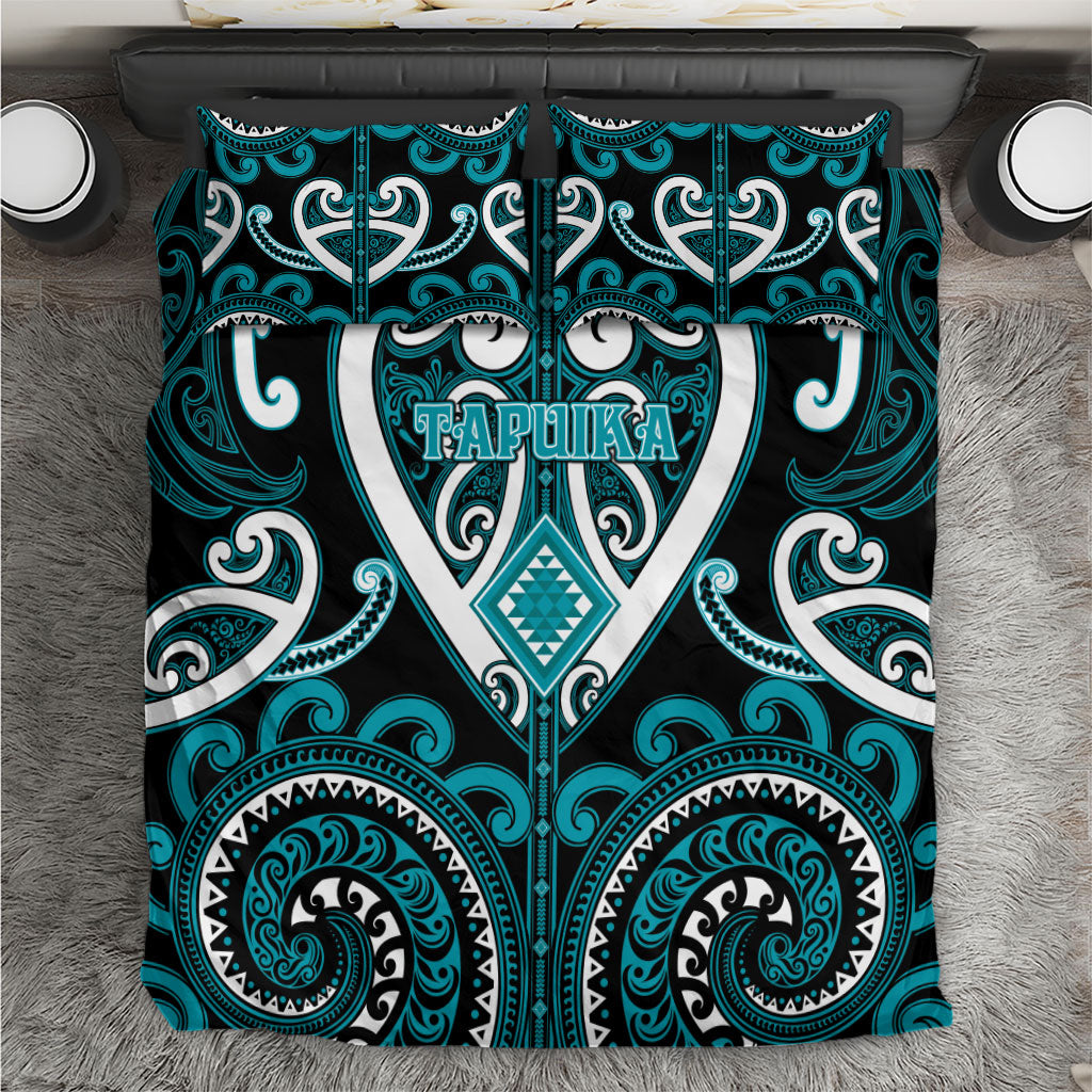 Aotearoa Tapuika Bedding Set Maori Tribal Pattern LT05 Teal - Polynesian Pride