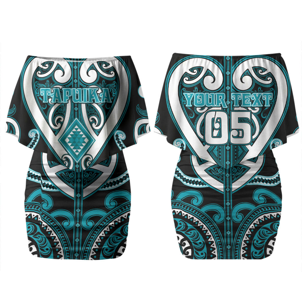 Custom Aotearoa Tapuika Couples Matching Off Shoulder Short Dress and Hawaiian Shirt Maori Tribal Pattern LT05 - Polynesian Pride