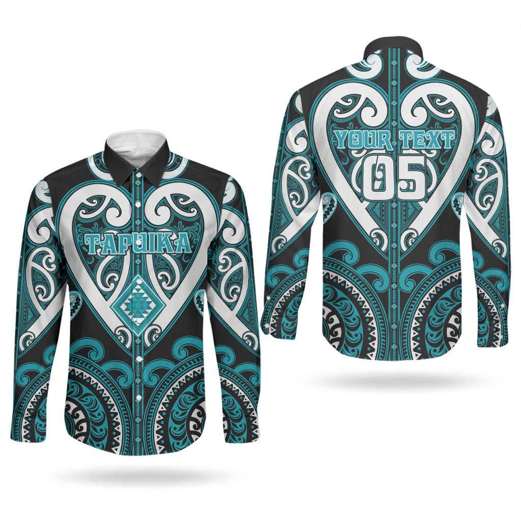 Custom Aotearoa Tapuika Couples Matching Short Sleeve Bodycon Dress and Long Sleeve Button Shirt Maori Tribal Pattern LT05 - Polynesian Pride