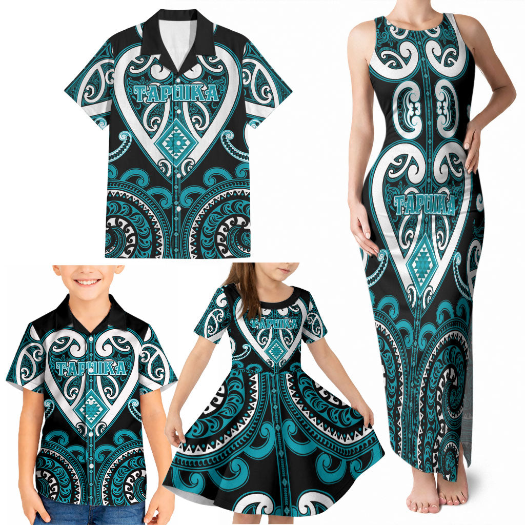 Custom Aotearoa Tapuika Family Matching Tank Maxi Dress and Hawaiian Shirt Maori Tribal Pattern LT05 - Polynesian Pride