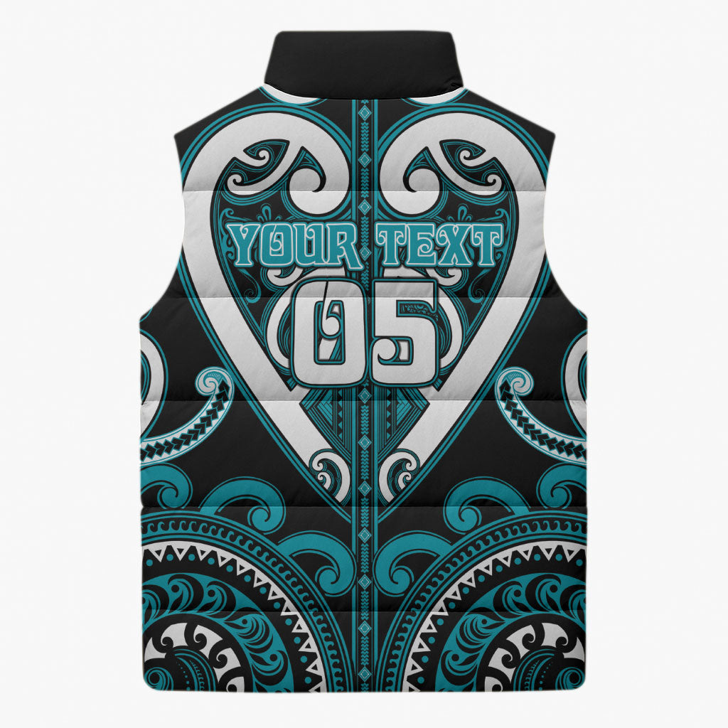 Custom Aotearoa Tapuika Sleeveless Puffer Jacket Maori Tribal Pattern LT05 - Polynesian Pride