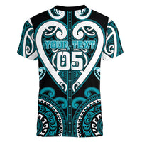 Custom Aotearoa Tapuika Women V-Neck T-Shirt Maori Tribal Pattern LT05 - Polynesian Pride