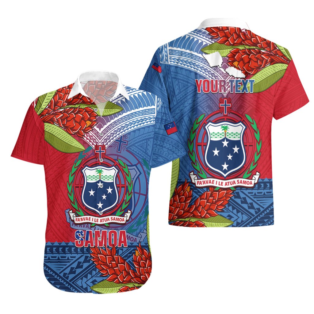 Personalized Samoa Hawaiian Shirt Teuila Torch Ginger Mix Polynesian Tribal LT05 - Polynesian Pride