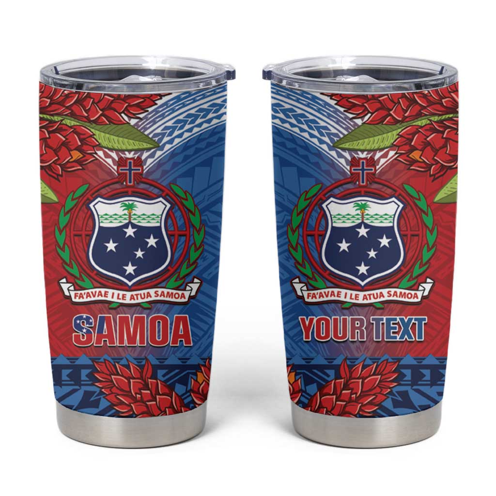 Personalised Samoa Tumbler Cup Teuila Torch Ginger Mix Polynesian Tribal