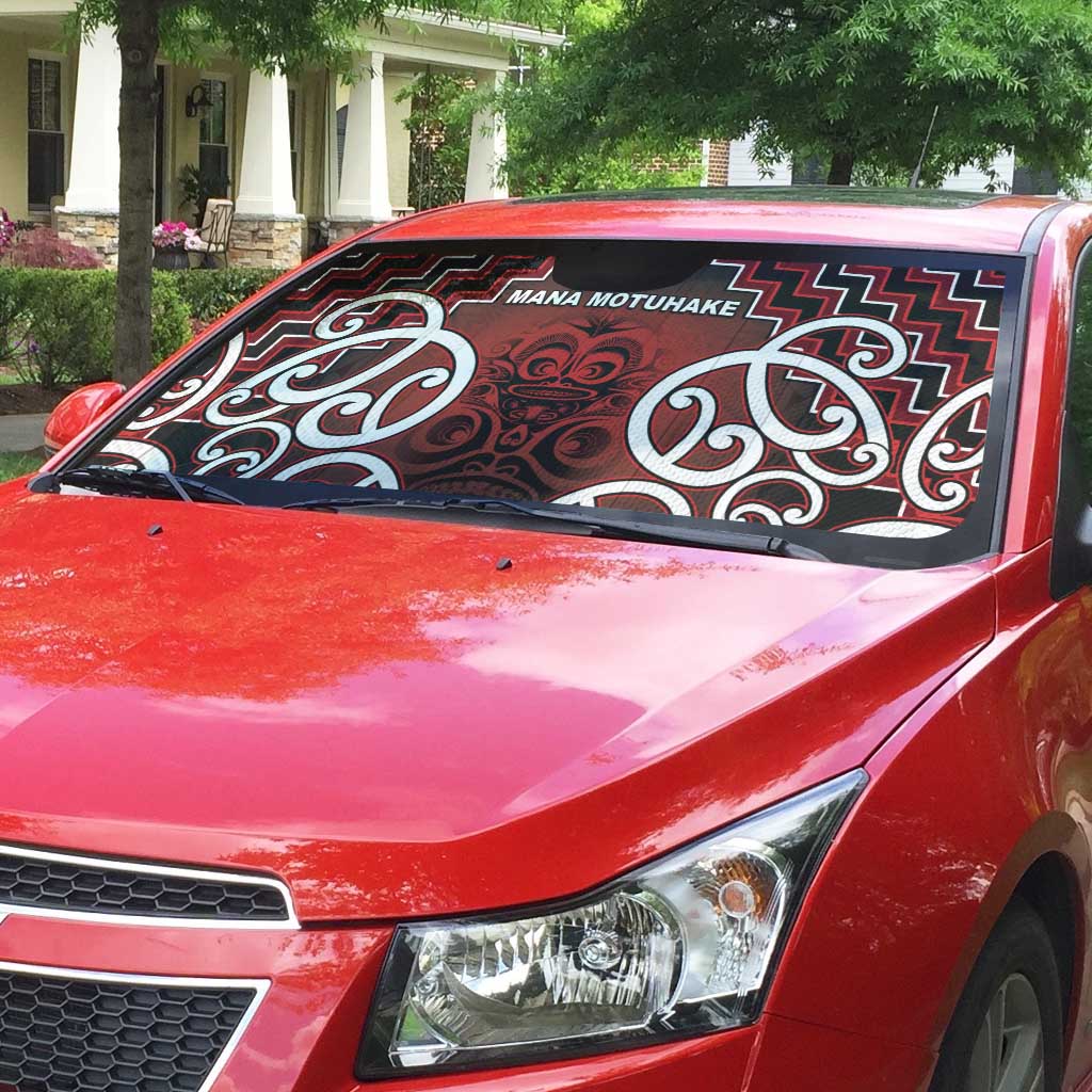 Aotearoa Mana Motuhake Auto Sun Shade Poutama With Maori Pattern - Polynesian Pride