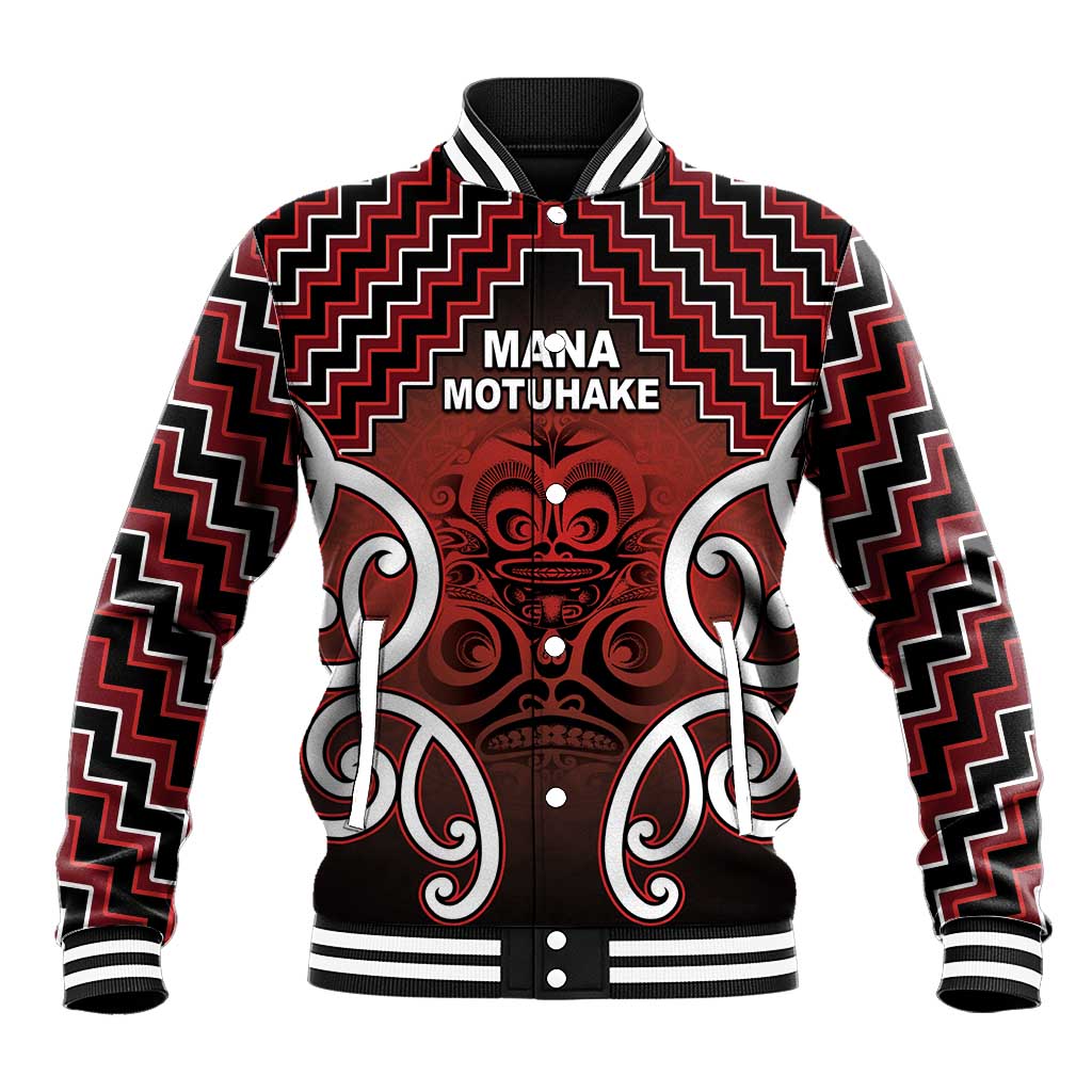 Personalised Aotearoa Mana Motuhake Baseball Jacket Poutama With Maori Pattern - undefined