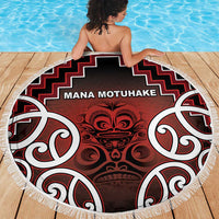 Aotearoa Mana Motuhake Beach Blanket Poutama With Maori Pattern - Polynesian Pride