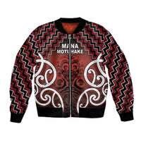 Personalised Aotearoa Mana Motuhake Bomber Jacket Poutama With Maori Pattern - Polynesian Pride