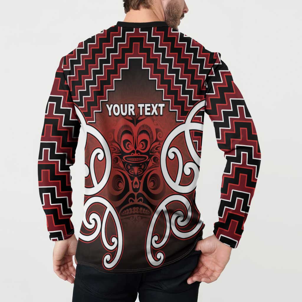 Personalised Aotearoa Mana Motuhake Button Sweatshirt Poutama With Maori Pattern - Polynesian Pride