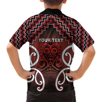 Personalised Aotearoa Mana Motuhake Family Matching Off Shoulder Short Dress and Hawaiian Shirt Poutama With Maori Pattern - Polynesian Pride