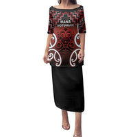 Personalised Aotearoa Mana Motuhake Family Matching Puletasi and Hawaiian Shirt Poutama With Maori Pattern - Polynesian Pride