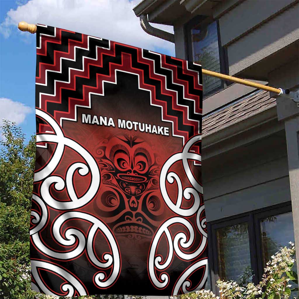 Aotearoa Mana Motuhake Garden Flag Poutama With Maori Pattern - Polynesian Pride