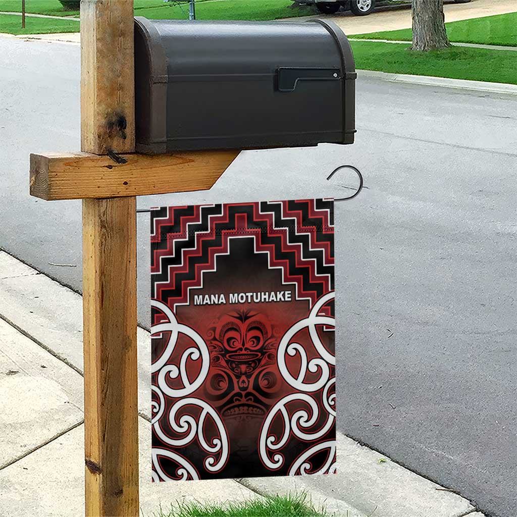 Aotearoa Mana Motuhake Garden Flag Poutama With Maori Pattern - Polynesian Pride