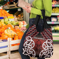 Aotearoa Mana Motuhake Grocery Bag Poutama With Maori Pattern - Polynesian Pride