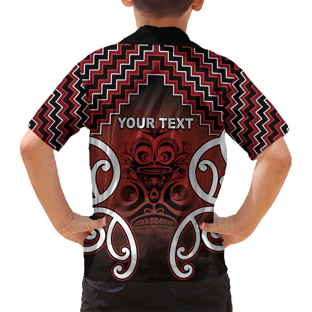 Personalised Aotearoa Mana Motuhake Kid Hawaiian Shirt Poutama With Maori Pattern - Polynesian Pride