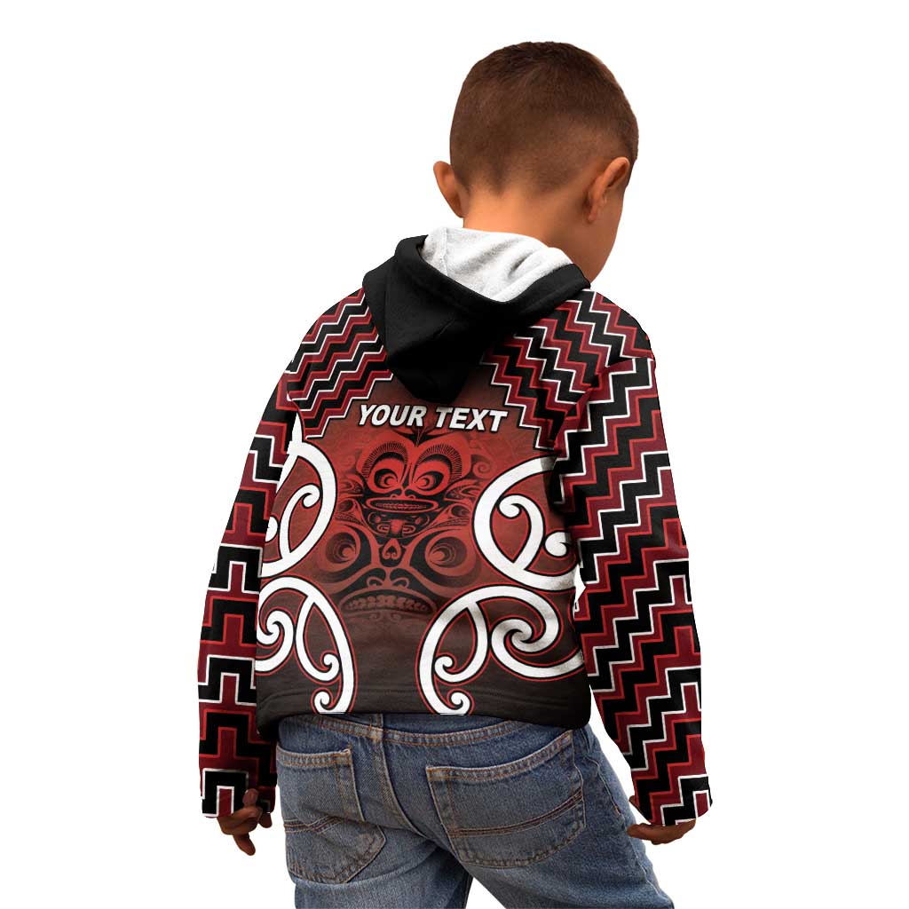 Personalised Aotearoa Mana Motuhake Kid Hoodie Poutama With Maori Pattern - Polynesian Pride