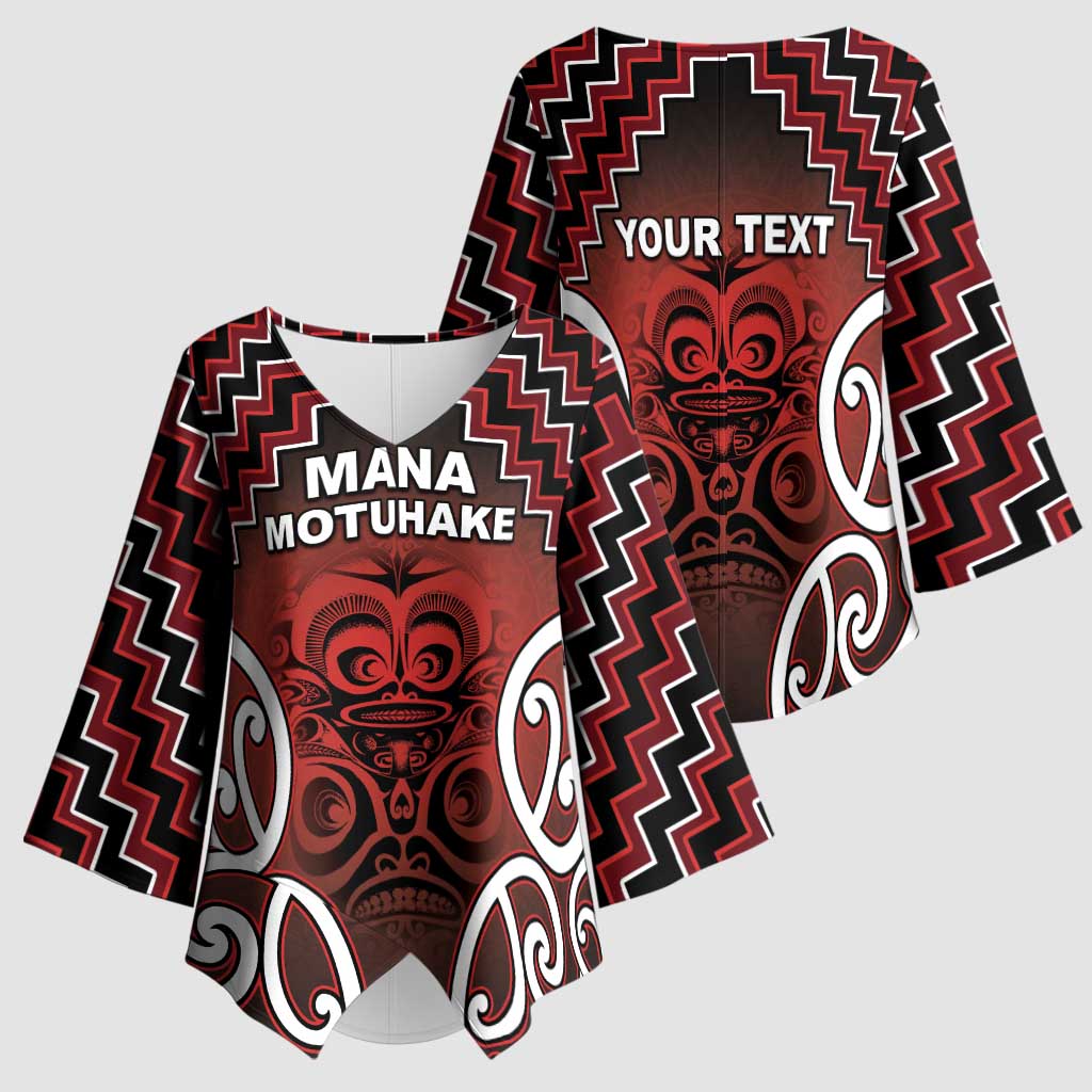 Personalised Aotearoa Mana Motuhake Kimono Sleeve Blouse Poutama With Maori Pattern - Polynesian Pride