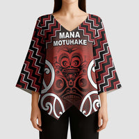 Personalised Aotearoa Mana Motuhake Kimono Sleeve Blouse Poutama With Maori Pattern - Polynesian Pride