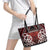 Aotearoa Mana Motuhake Leather Tote Bag Poutama With Maori Pattern - Polynesian Pride