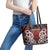 Aotearoa Mana Motuhake Leather Tote Bag Poutama With Maori Pattern - Polynesian Pride