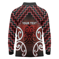 Personalised Aotearoa Mana Motuhake Long Sleeve Polo Shirt Poutama With Maori Pattern - Polynesian Pride