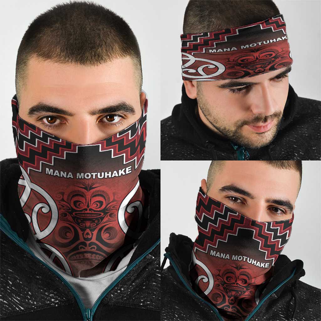 Aotearoa Mana Motuhake Neck Gaiter Poutama With Maori Pattern - Polynesian Pride