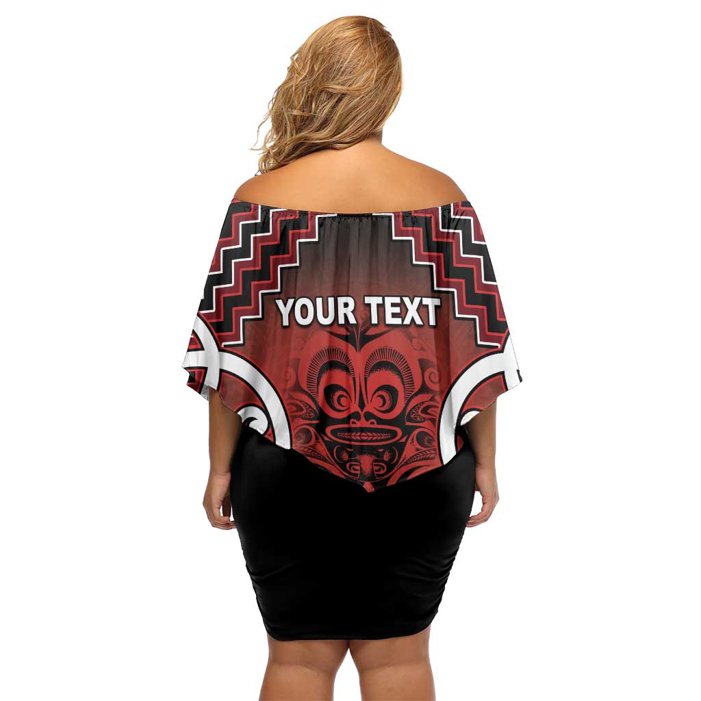 Personalised Aotearoa Mana Motuhake Off Shoulder Short Dress Poutama With Maori Pattern - Polynesian Pride