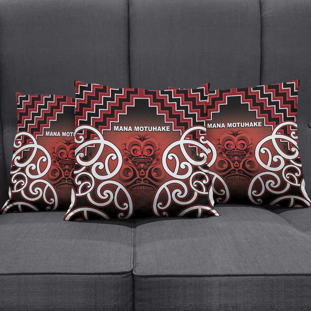 Aotearoa Mana Motuhake Pillow Cover Poutama With Maori Pattern - Polynesian Pride