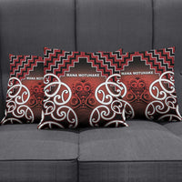 Aotearoa Mana Motuhake Pillow Cover Poutama With Maori Pattern - Polynesian Pride