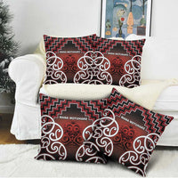 Aotearoa Mana Motuhake Pillow Cover Poutama With Maori Pattern - Polynesian Pride