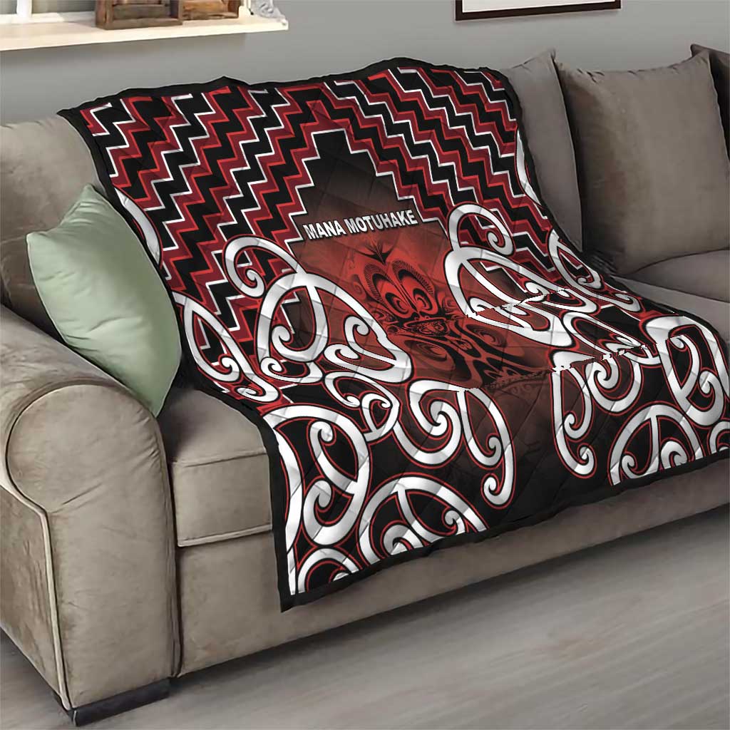 Aotearoa Mana Motuhake Quilt Poutama With Maori Pattern - Polynesian Pride