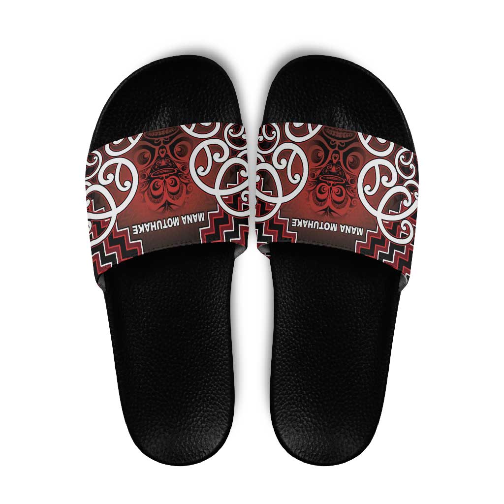 Aotearoa Mana Motuhake Slide Sandals Poutama With Maori Pattern - Polynesian Pride