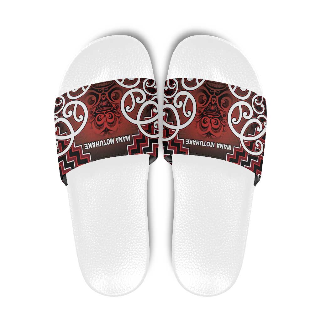 Aotearoa Mana Motuhake Slide Sandals Poutama With Maori Pattern - Polynesian Pride