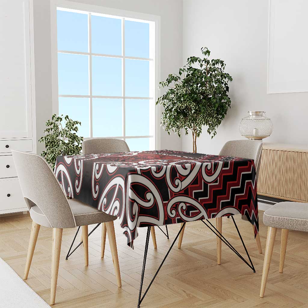 Aotearoa Mana Motuhake Tablecloth Poutama With Maori Pattern - Polynesian Pride