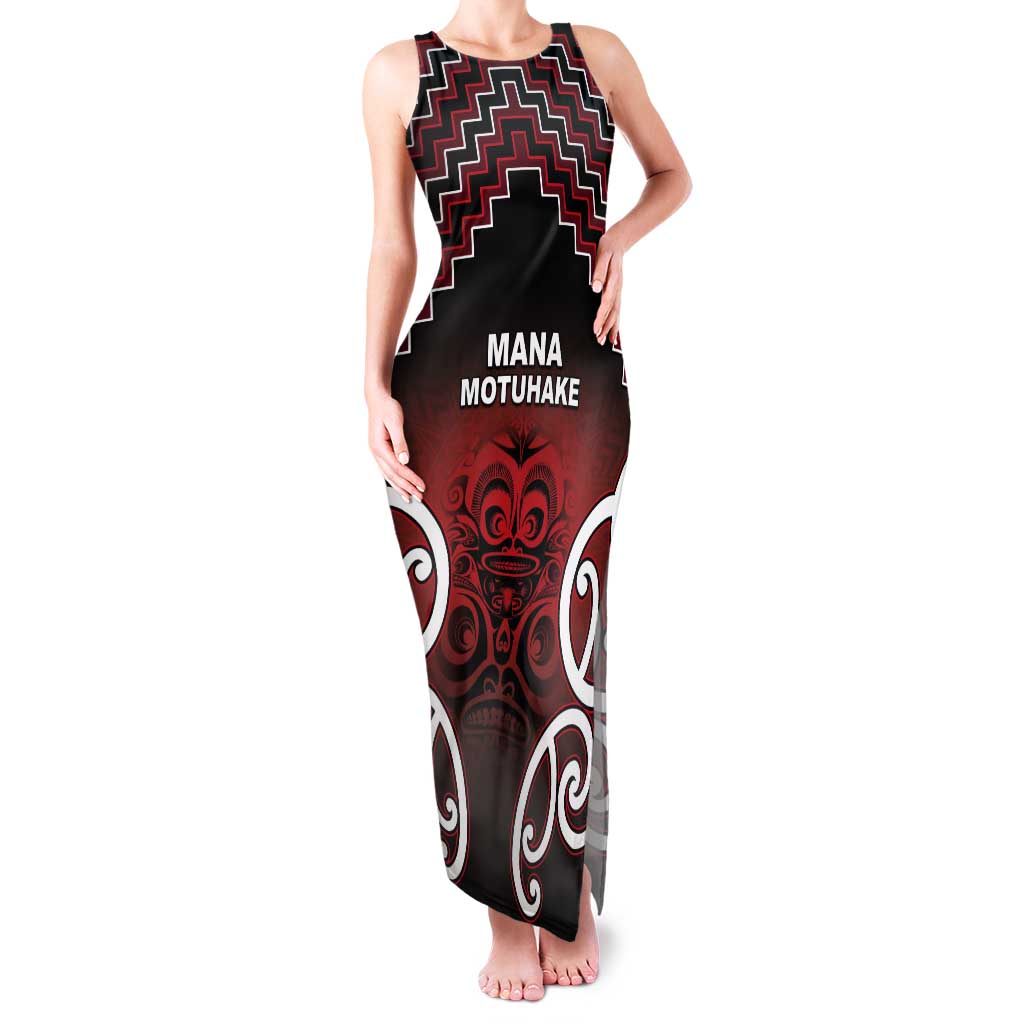 Personalised Aotearoa Mana Motuhake Tank Maxi Dress Poutama With Maori Pattern - Polynesian Pride