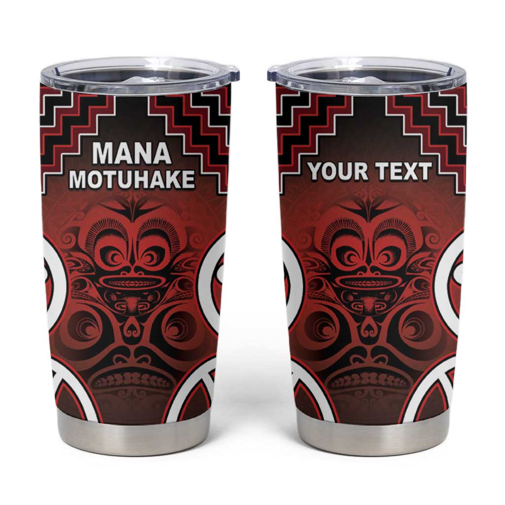 Personalised Aotearoa Mana Motuhake Tumbler Cup Poutama With Maori Pattern - Polynesian Pride