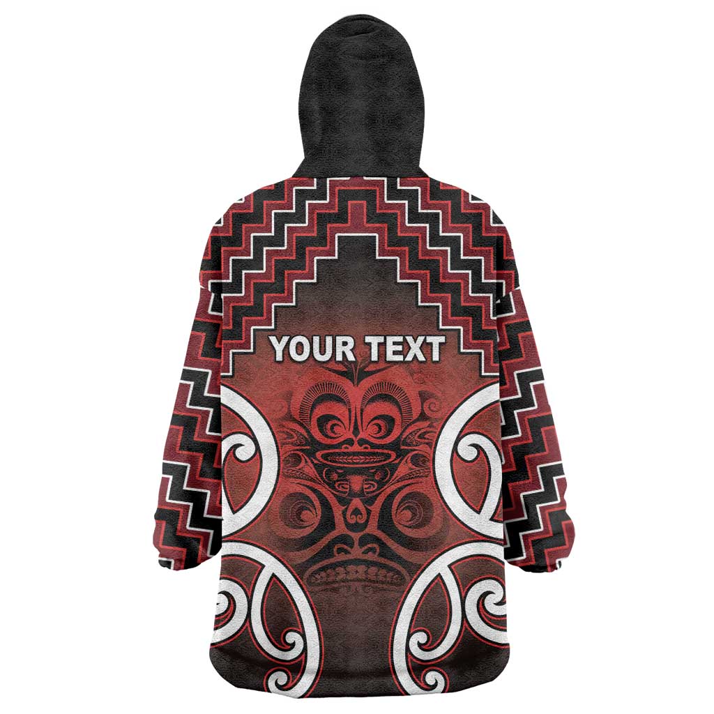 Personalised Aotearoa Mana Motuhake Wearable Blanket Hoodie Poutama With Maori Pattern - Polynesian Pride