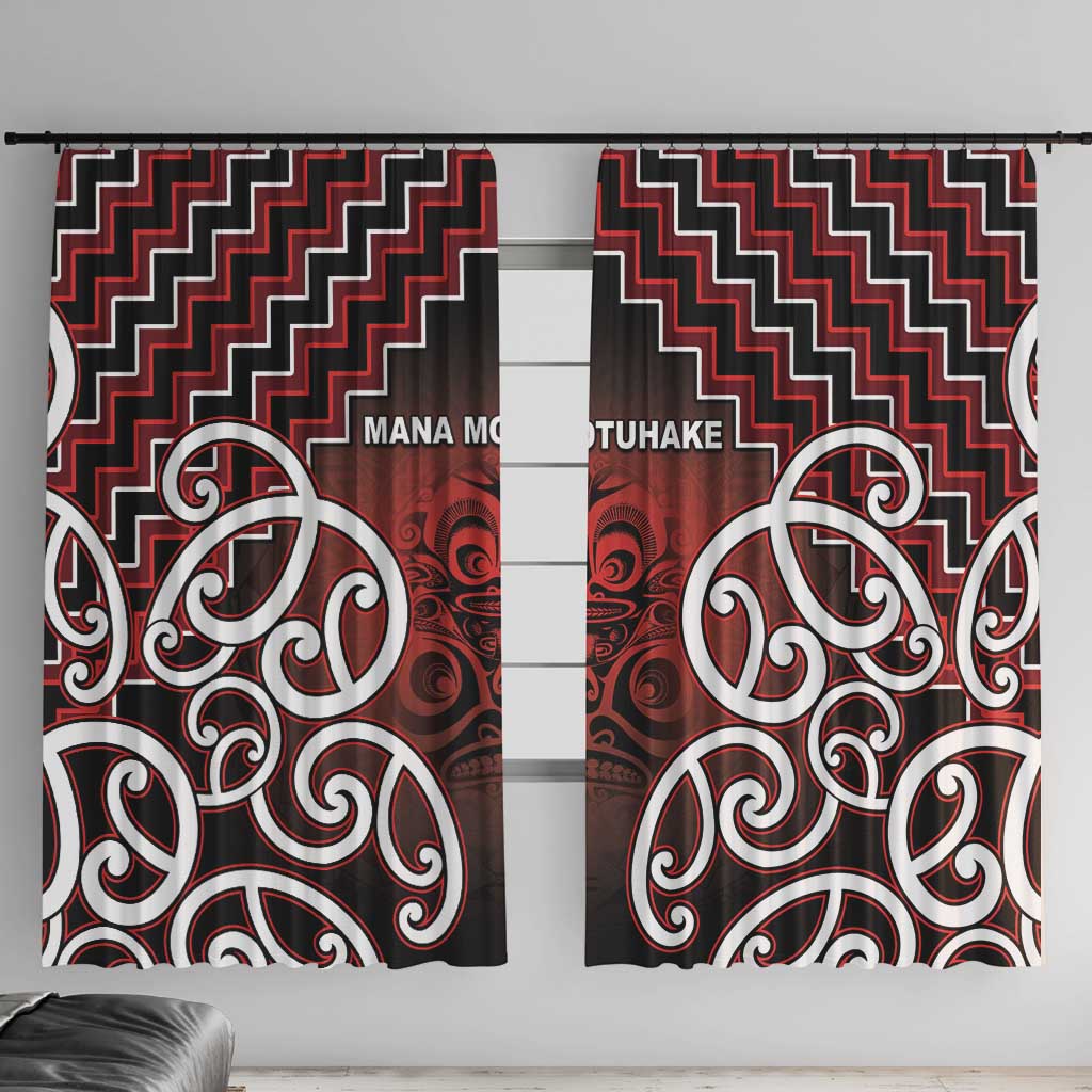 Aotearoa Mana Motuhake Window Curtain Poutama With Maori Pattern - Polynesian Pride