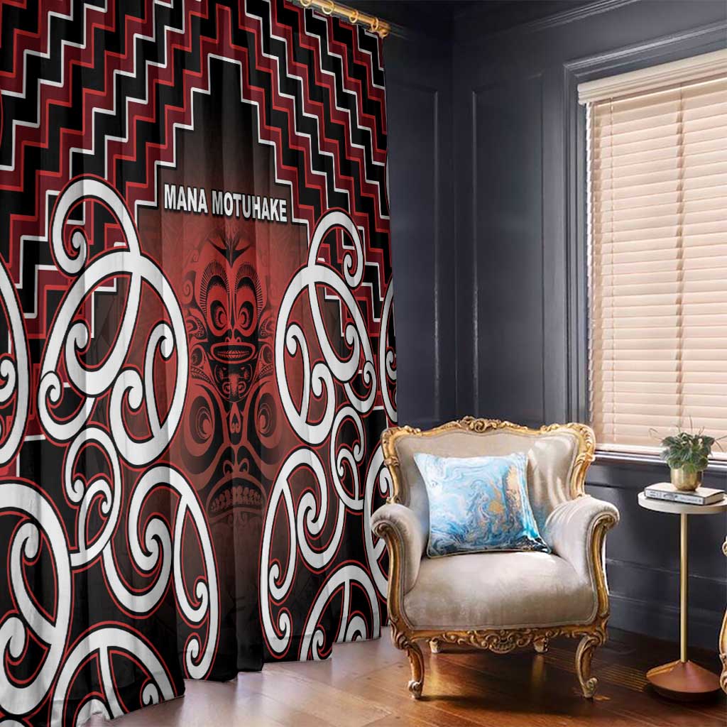 Aotearoa Mana Motuhake Window Curtain Poutama With Maori Pattern - Polynesian Pride